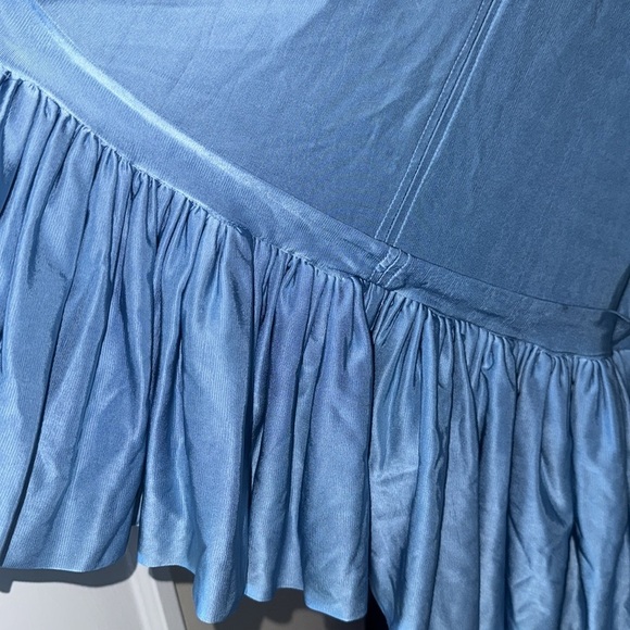 Paco Rabanne dress Elegant Blue Shoulder cuff metallic size 36 or US 2 stretch - Picture 5 of 10